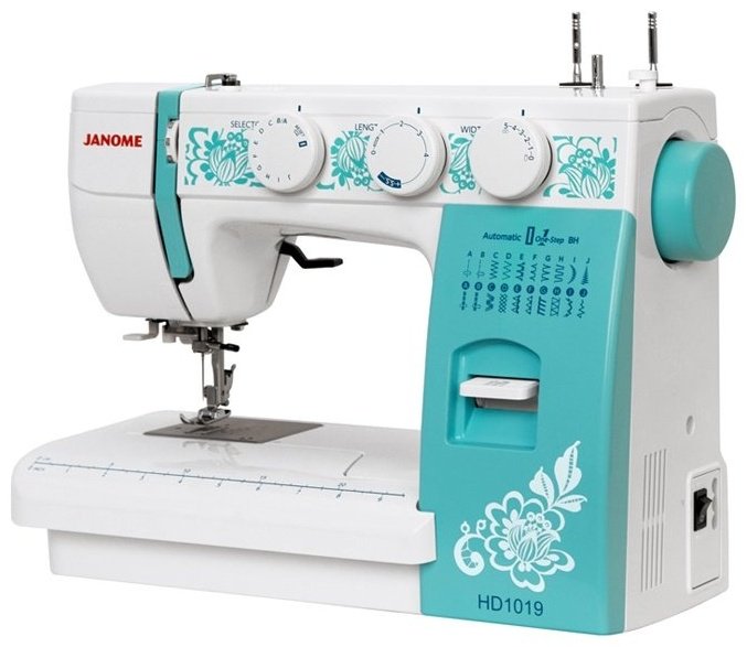 Швейная машина Janome HD1019голубой белый, зеленый - ForteMarket Швейная машина Janome HD1019голубой белый, зеленый купить,0