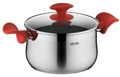 Набор посуды Nadoba Karla 727519 серо-красный 8шт