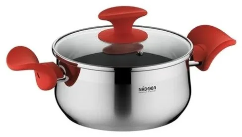 Набор посуды Nadoba Karla 727519 серо-красный 8шт купить,NaN