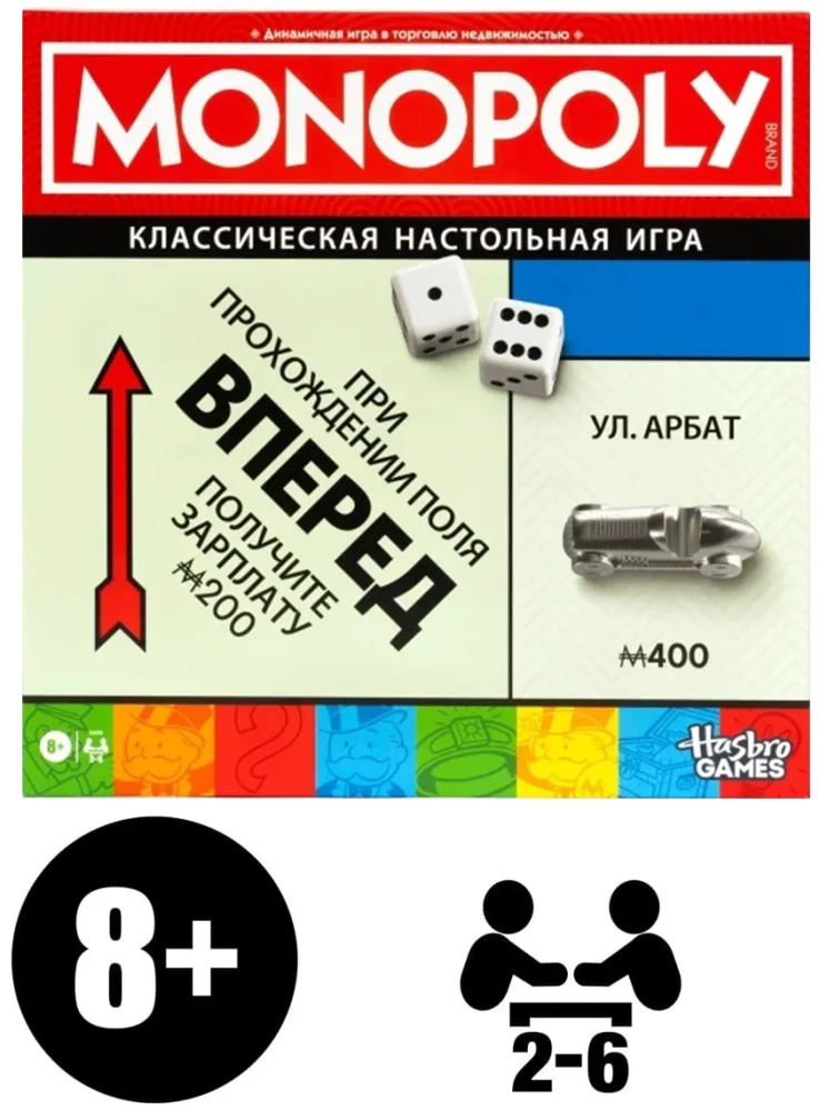 Настольная игра Hasbro H G0009 Game Монополия классическая