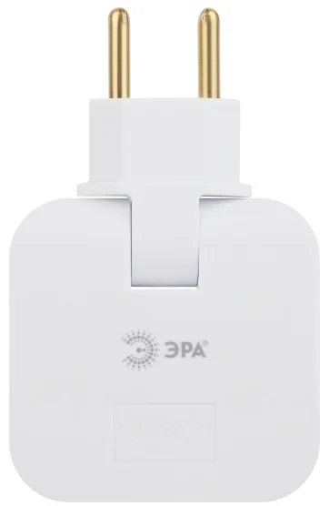 Разветвитель электричества ЭРА SPF-2-FL-USB поворотный на 2 розетки + 2USB 10А белый купить,NaN