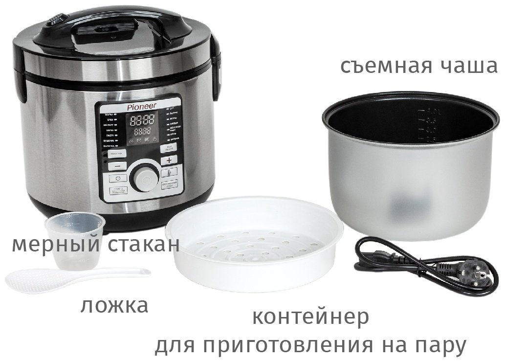 Мультиварка Pioneer MC203 черный, серебристый купить,NaN