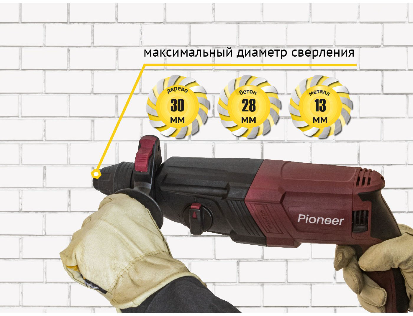 Перфоратор Pioneer RH-M900-01C 3.2 Дж, SDS-Plus купить,35990