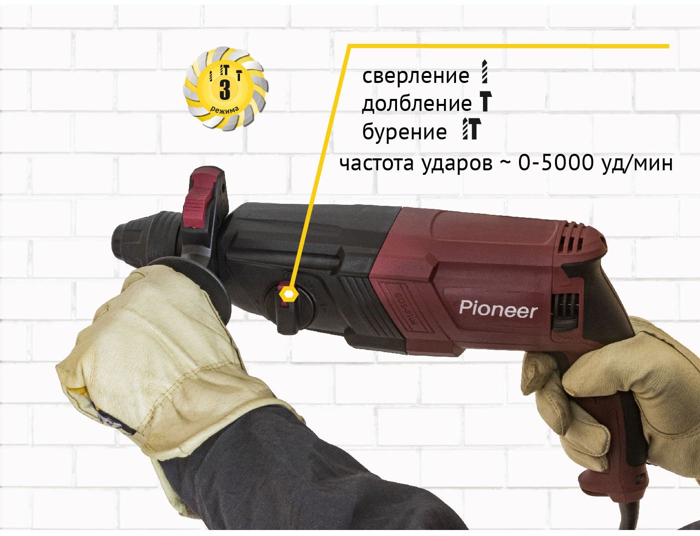 Перфоратор Pioneer RH-M900-01C 3.2 Дж, SDS-Plus - ForteMarket Перфоратор Pioneer RH-M900-01C 3.2 Дж, SDS-Plus купить,0