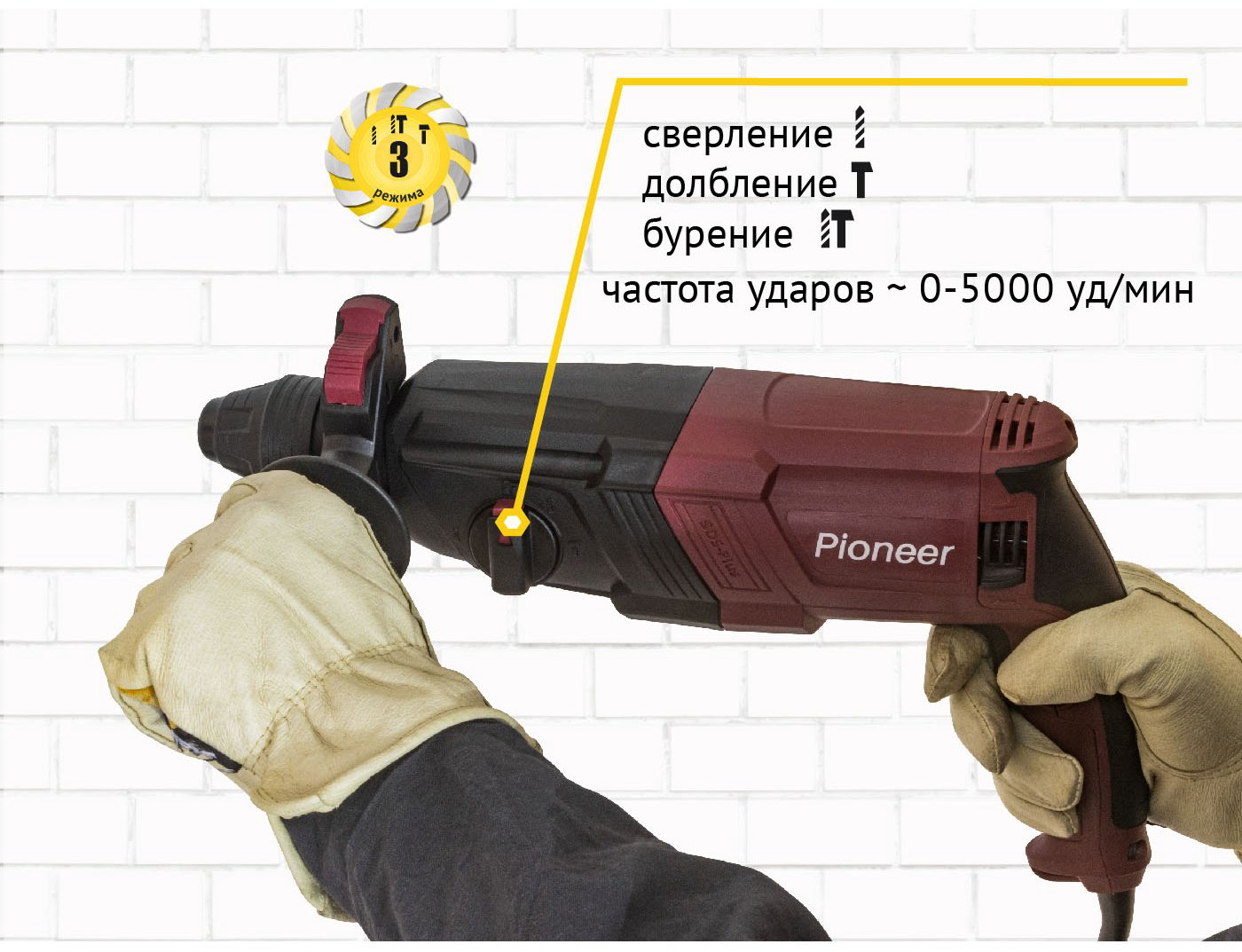 Перфоратор Pioneer RH-M900-01C 3.2 Дж, SDS-Plus купить,35990
