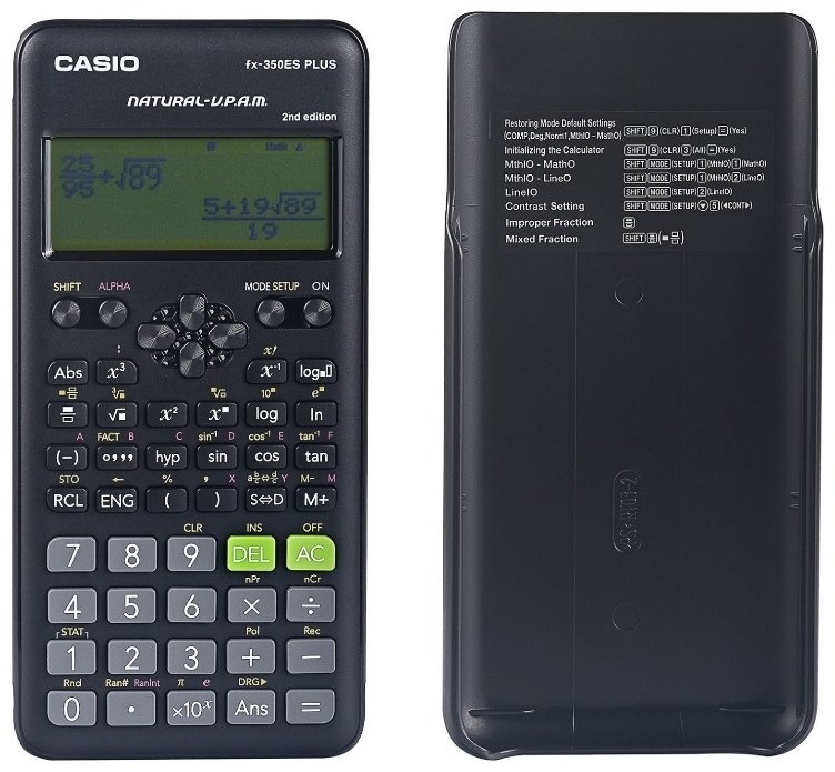 Калькулятор научный CASIO FX-350ESPLUS-2WETD, 12-разрядный, черный купить,0
