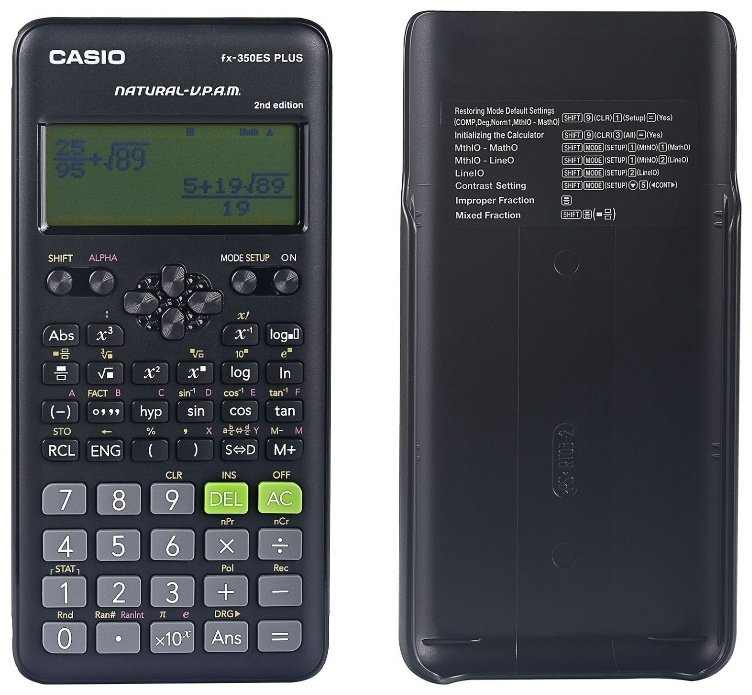 Калькулятор научный CASIO FX-350ESPLUS-2WETD, 12-разрядный, черный купить,NaN