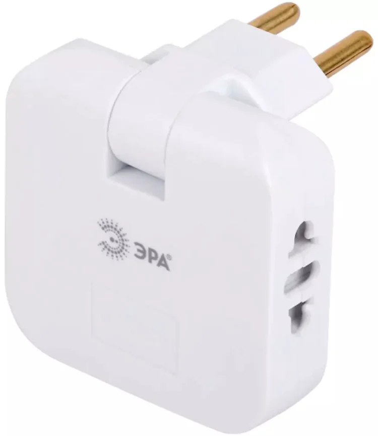 Разветвитель электричества поворотный ЭРА SPF-2-FL-USBC 2USB A+C 10А белый