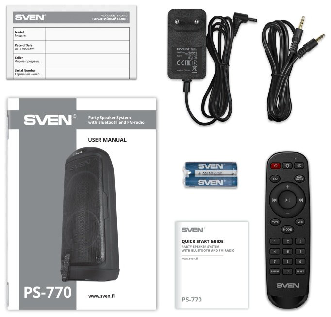 Портативная колонка SVEN PS-770 черный купить,74990
