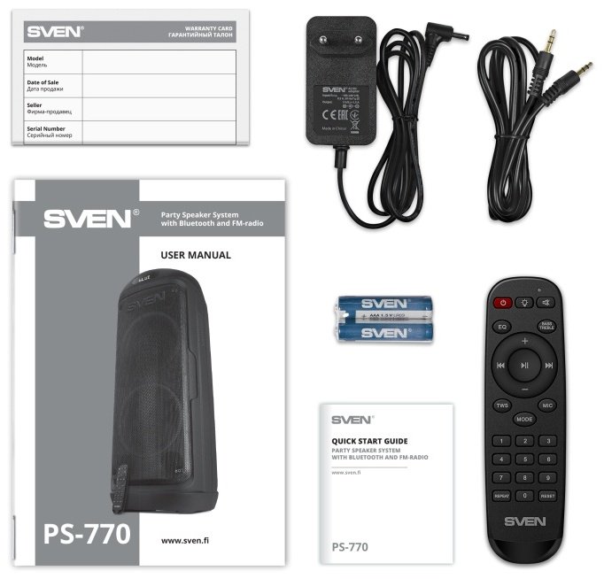 Портативная колонка SVEN PS-770 черный купить,74990