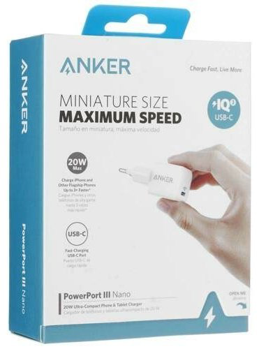 Зарядное устройство Anker PowerPort III Nano белый купить,NaN