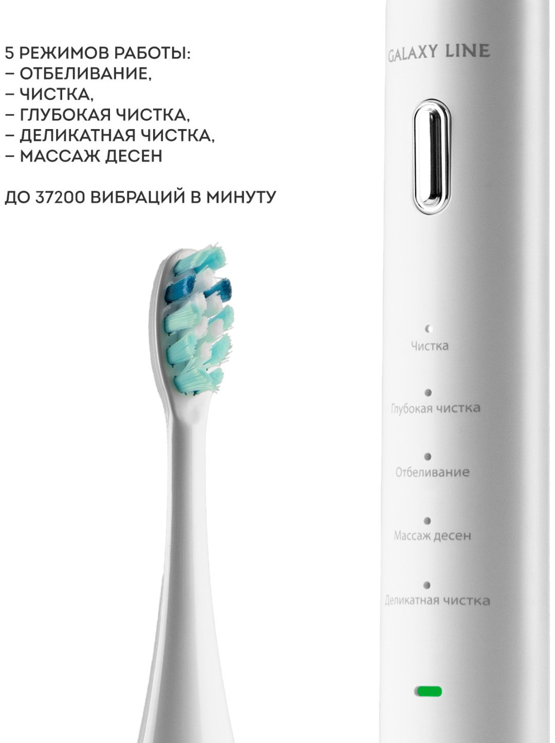 Электрическая щетка GALAXY LINE звуковая GL4983 щетина мягкая жесткость купить,NaN