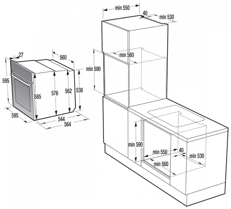 Электрический духовой шкаф Gorenje BP 6138 B черный купить,NaN