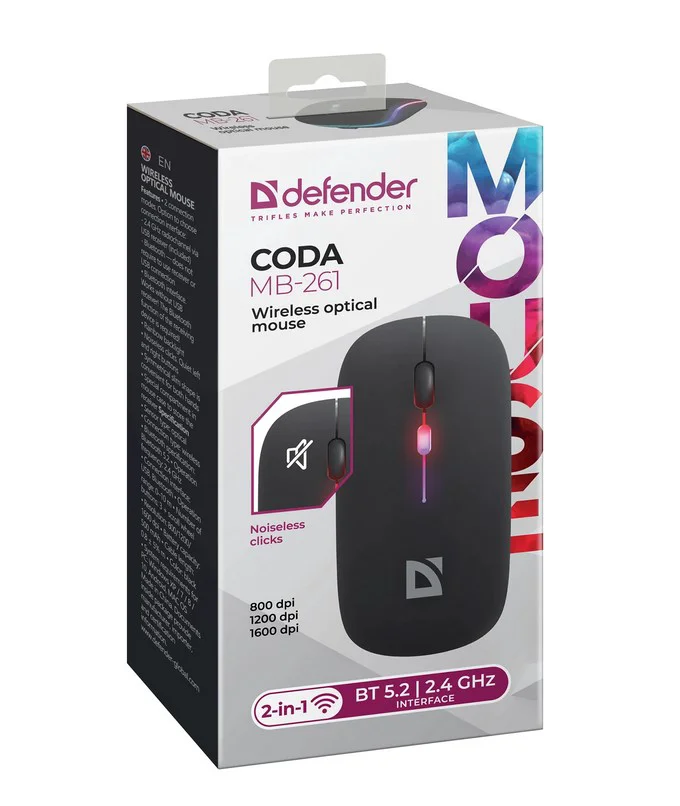 Мышь Defender Coda MB-261 Black Wireless