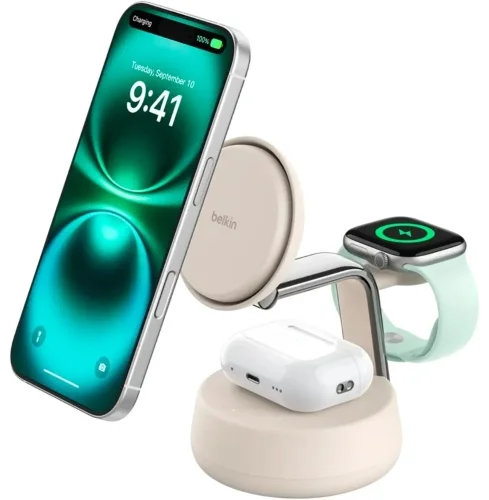 Зарядное устройство Belkin Wireless Charging Stand WIZ040KQSD бежевое