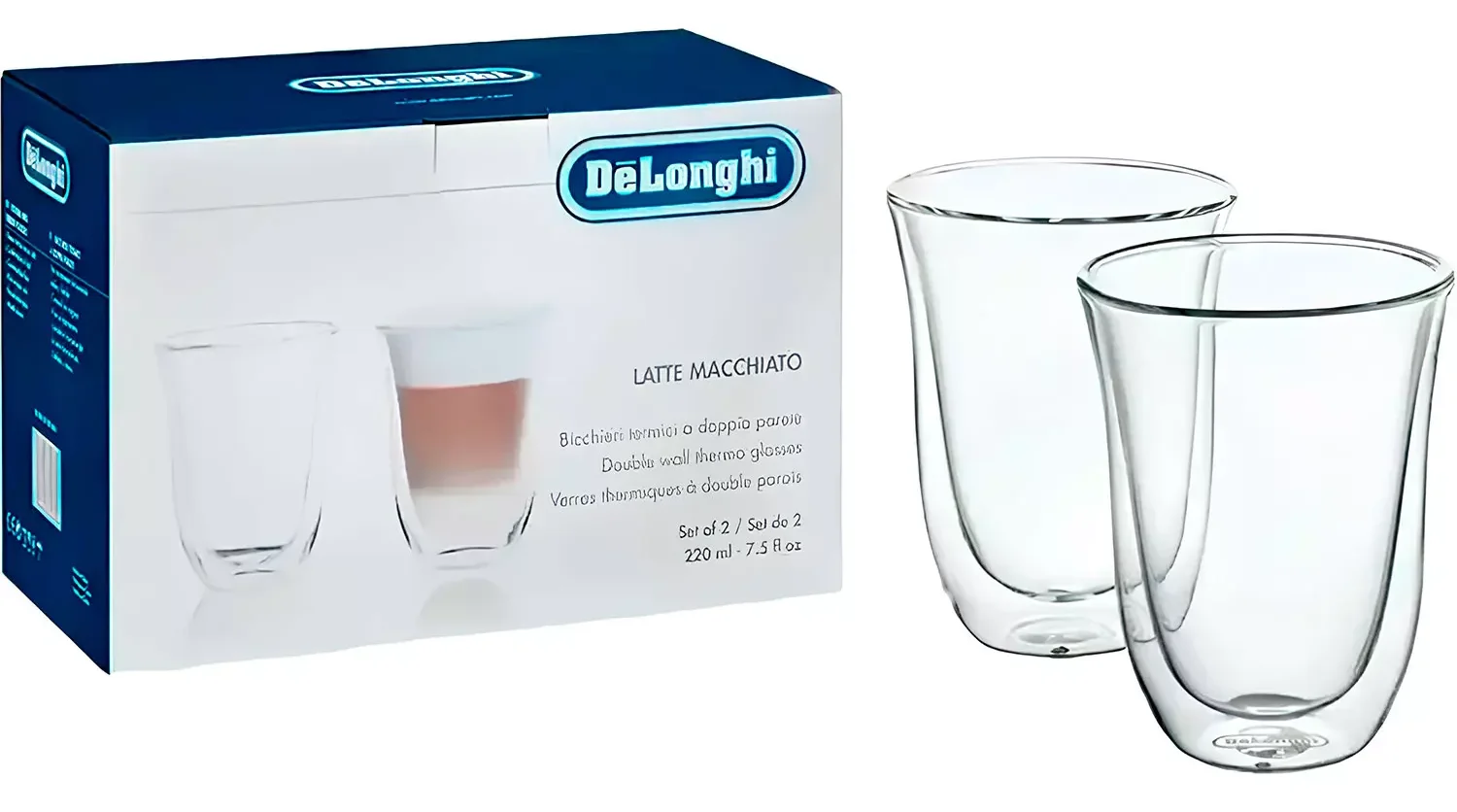 Чашки для латте DeLonghi Lattemacchiato DLSC 312 220мл 2 шт купить,NaN