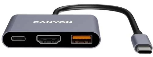 USB Хаб Canyon DS-4 3in1 USB-C серый