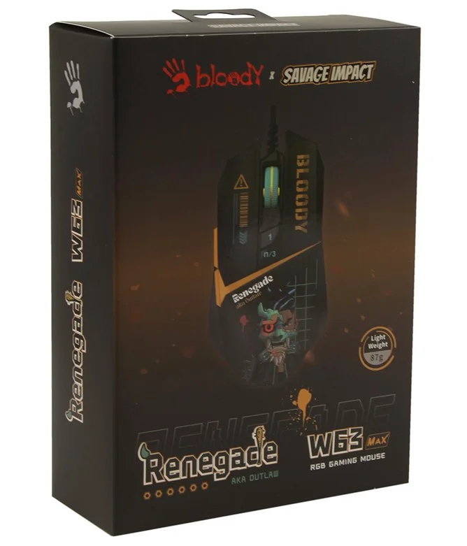 Мышь A4Tech Bloody W63 Max Renegade Black Midnight
