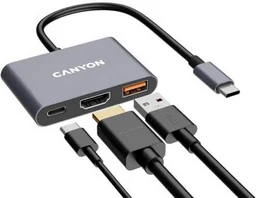 USB Хаб Canyon DS-4 3in1 USB-C серый