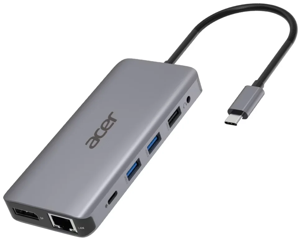 Док-станция Acer 12in1 Type C dongle HP.DSCAB.009 серый купить,45590