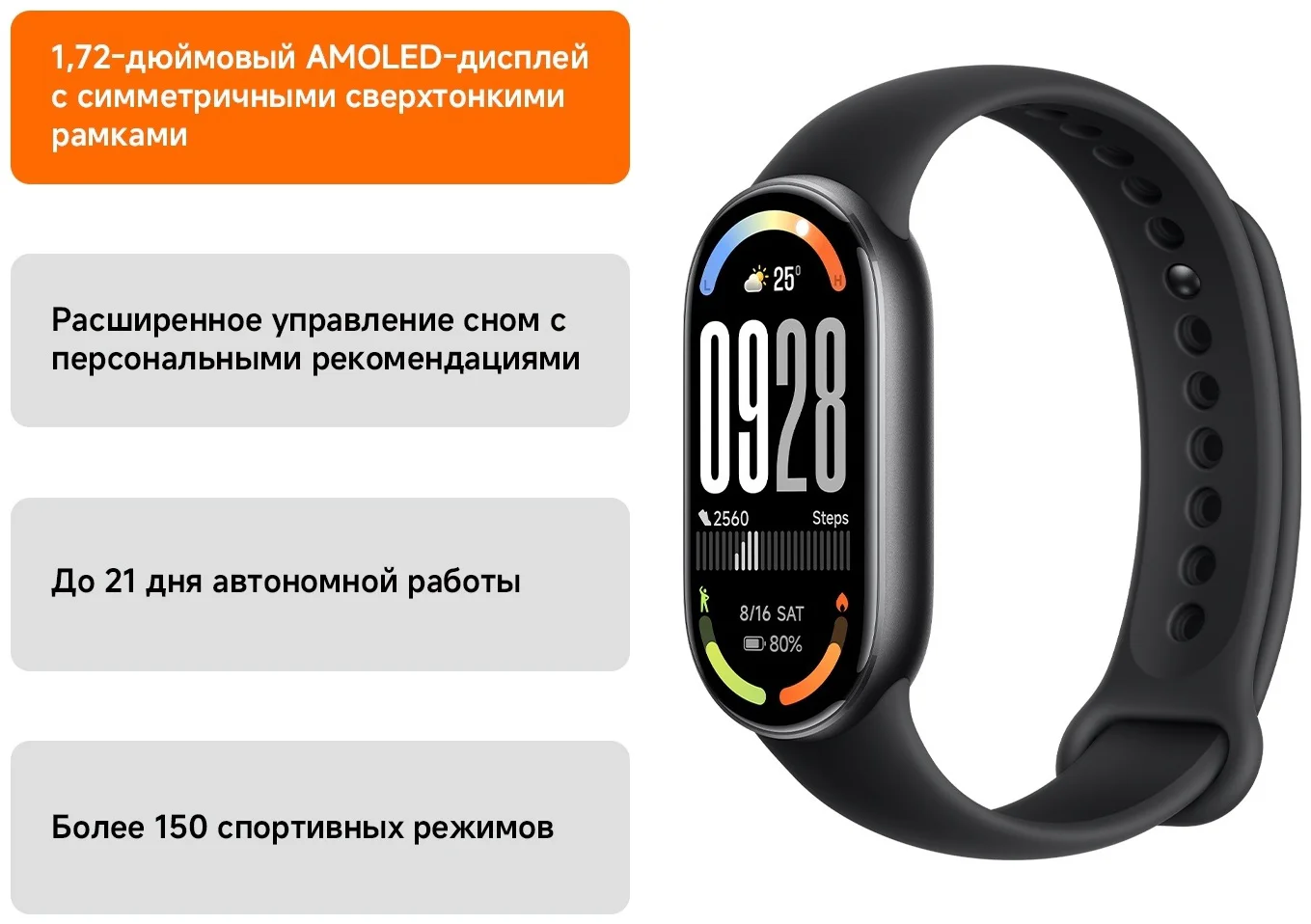 Фитнес-браслет Xiaomi Smart Band 10 черный