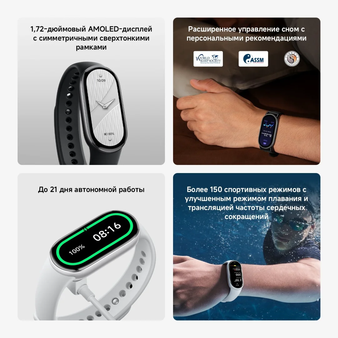 Фитнес-браслет Xiaomi Smart Band 10 черный - ForteMarket Фитнес-браслет Xiaomi Smart Band 10 черный купить,24990