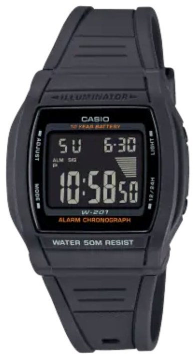 Часы Кварцевые CASIO W-201-1BVEG полимерный пластик купить,NaN