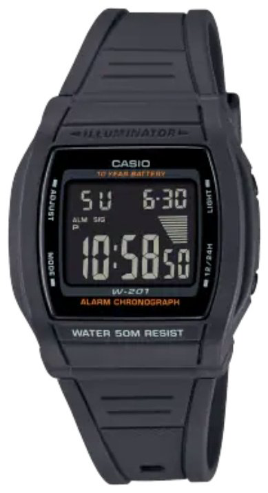 Часы Кварцевые CASIO W-201-1BVEG полимерный пластик купить,NaN