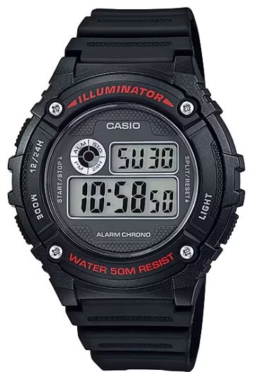 Часы Кварцевые CASIO W-216H-1AVDF полимер купить,NaN