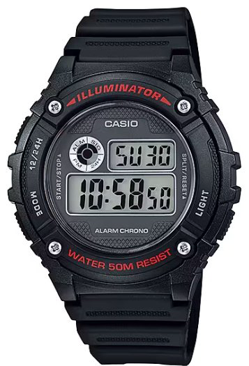 Часы Кварцевые CASIO W-216H-1AVDF полимер купить,NaN