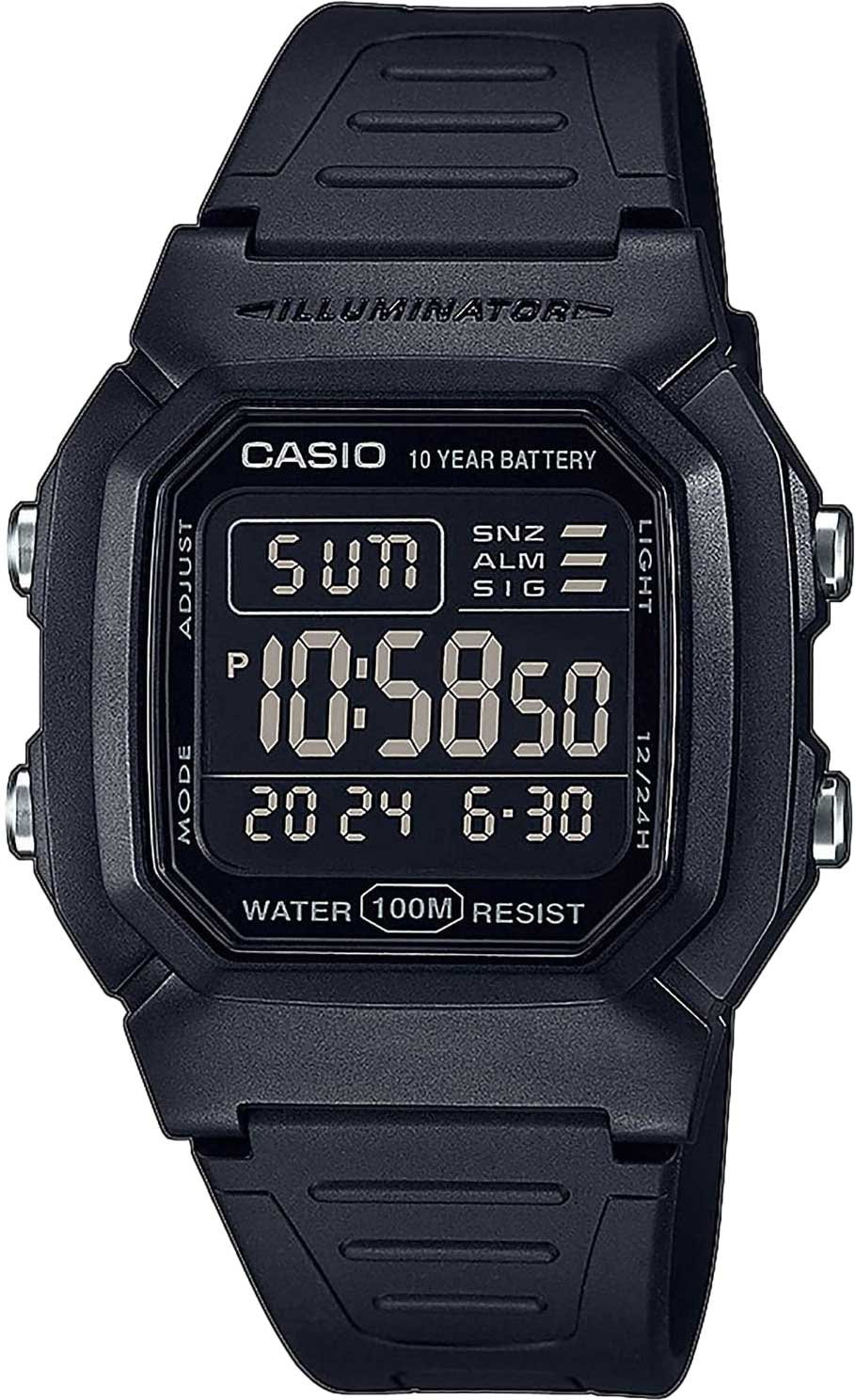 Часы Кварцевые CASIO W-800H-1BVDF полимер купить,NaN