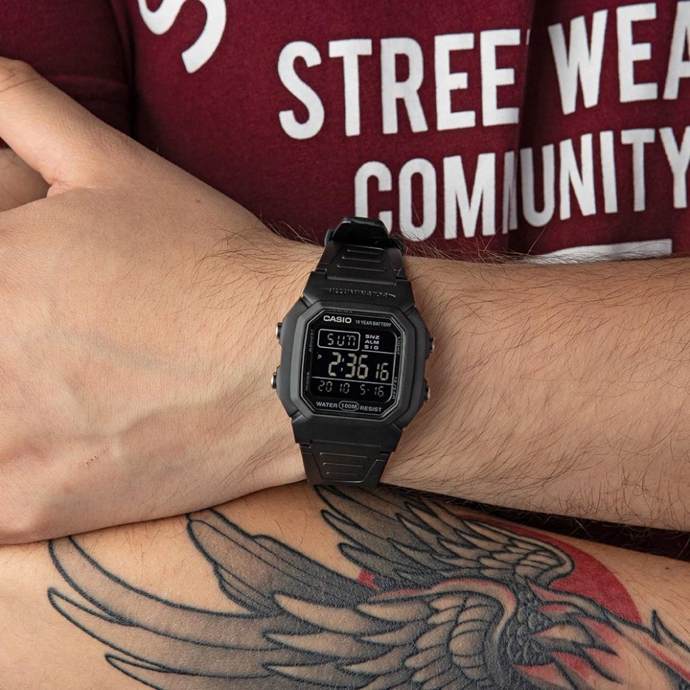 Часы Кварцевые CASIO W-800H-1BVDF полимер купить,NaN