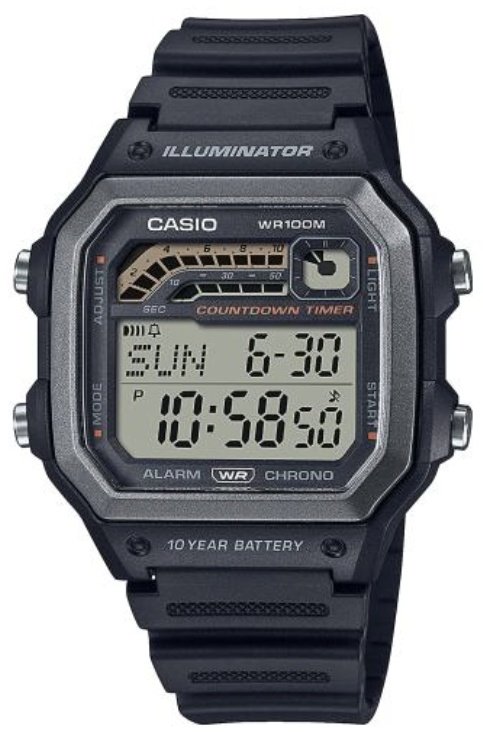 Часы Кварцевые CASIO WS-1600H-1AVEF полимерный пластик купить,NaN