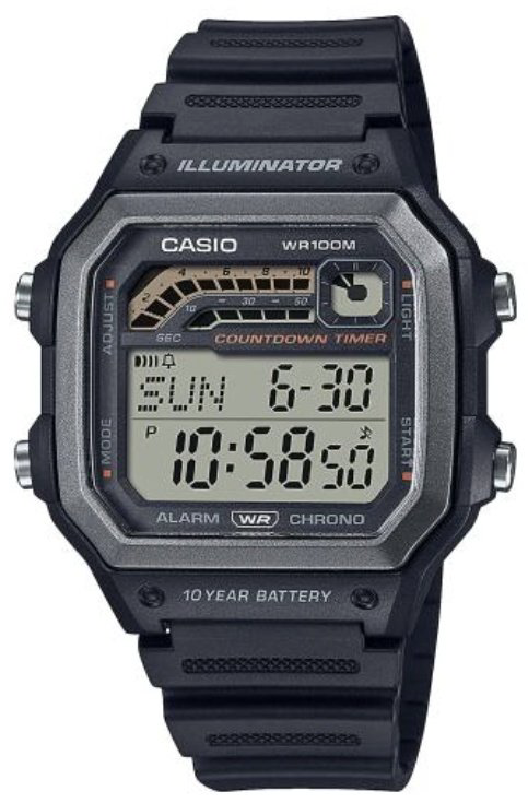 Часы Кварцевые CASIO WS-1600H-1AVEF полимерный пластик купить,NaN