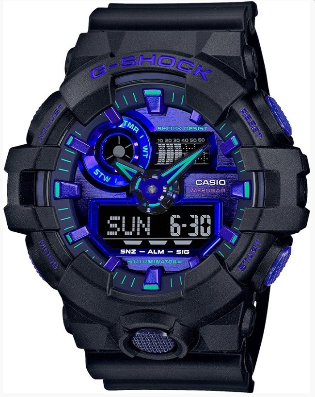Часы Кварцевые CASIO GA-700VB-1ADR полимер