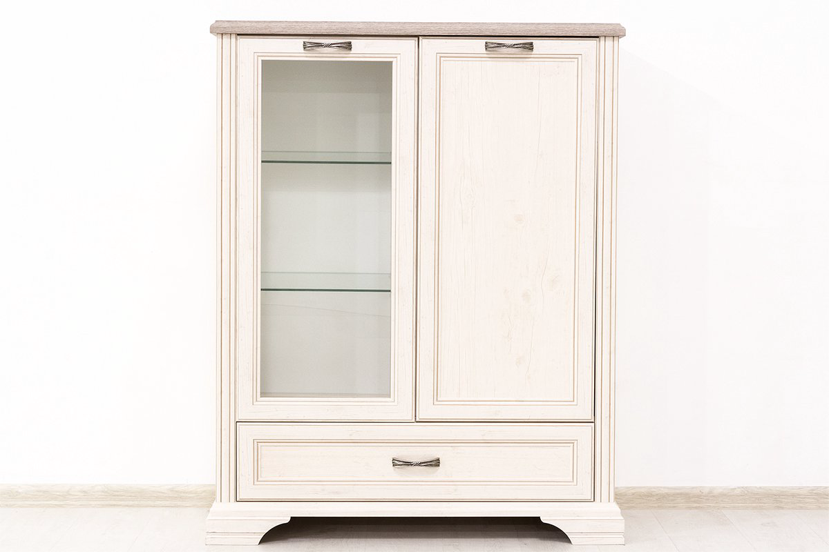 Шкаф Анрэкс Монако 1V1D1SL с витриной сосна винтаж купить,NaN