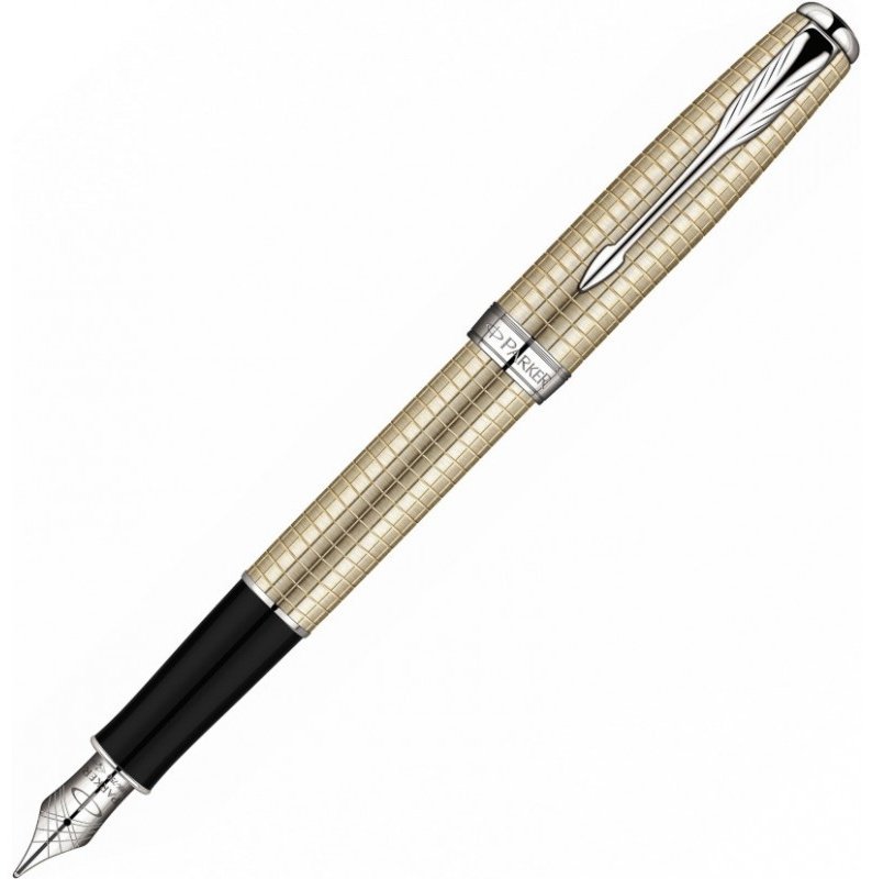 Ручка перьевая PARKER Sonnet Ciselle Decal Silver S0912490 1 шт, 0 мм, цвет чернил черный