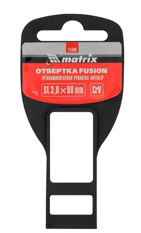 Отвертка Matrix 11406 CrV SL3.0x80мм черно-красный