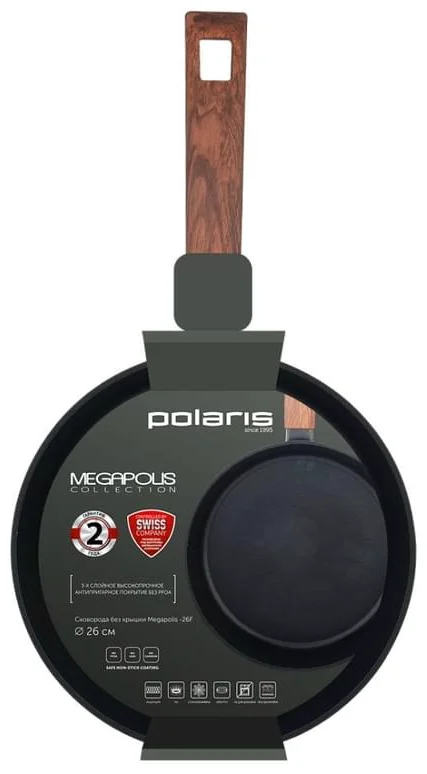 Сковорода Polaris Megapolis 26F 26см коричневый