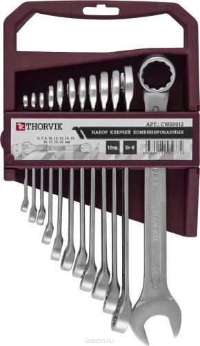 Thorvik набор ключей комбинированный 6-22 мм CWS0012, 12 шт