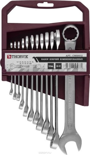 Thorvik набор ключей комбинированный 6-22 мм CWS0012, 12 шт