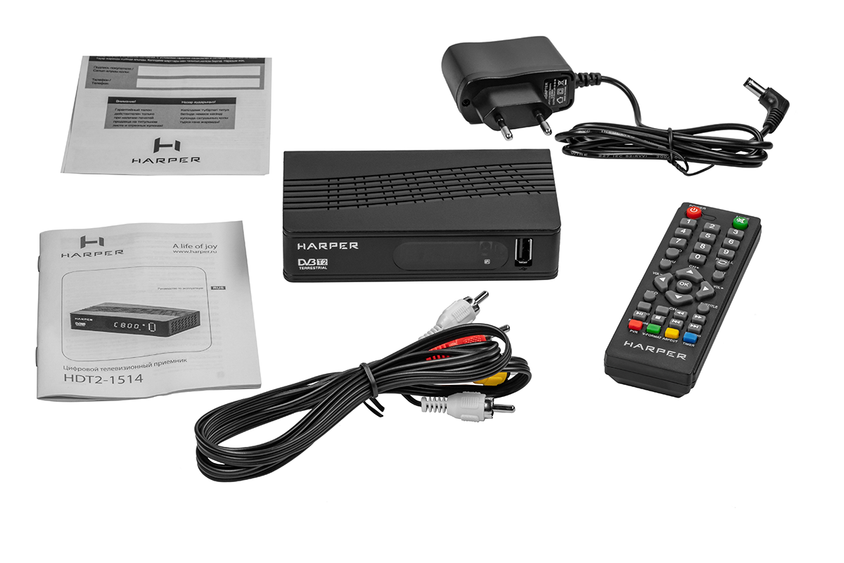  TV-тюнер Harper HDT2-1514 черный купить,NaN