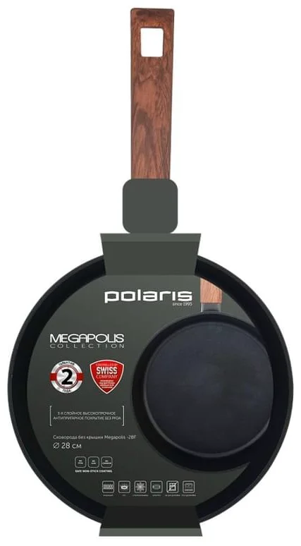 Сковорода Polaris Megapolis 28F 28см коричневый