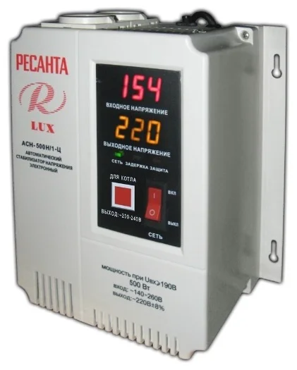 Стабилизатор Ресанта АСН-500Н/1-Ц Lux 140-260В белый