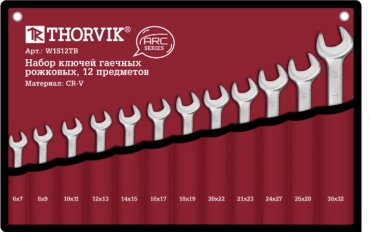 Thorvik набор ключей накидной 6-32 мм W1S12TB, 12 шт