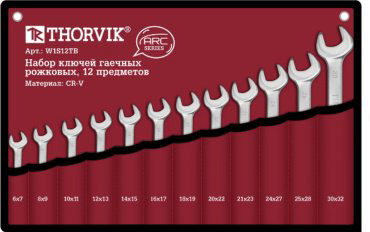 Thorvik набор ключей накидной 6-32 мм W1S12TB, 12 шт