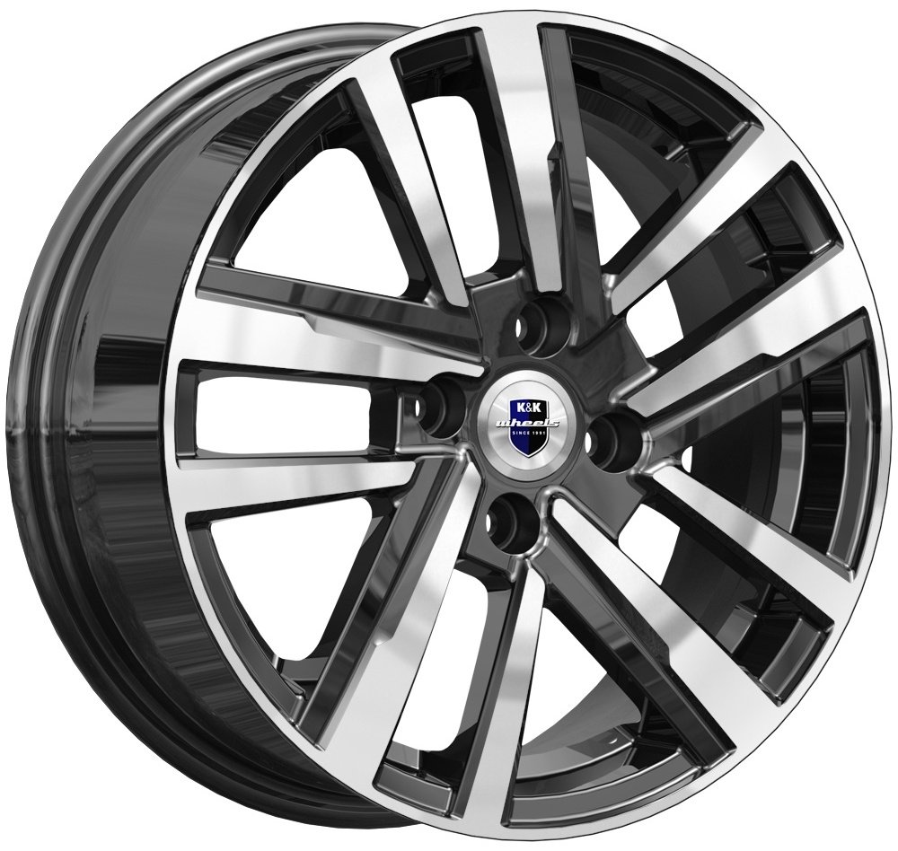 K&K Хант 6x15/4x98 D58.5 ET35 черный, серебристый
