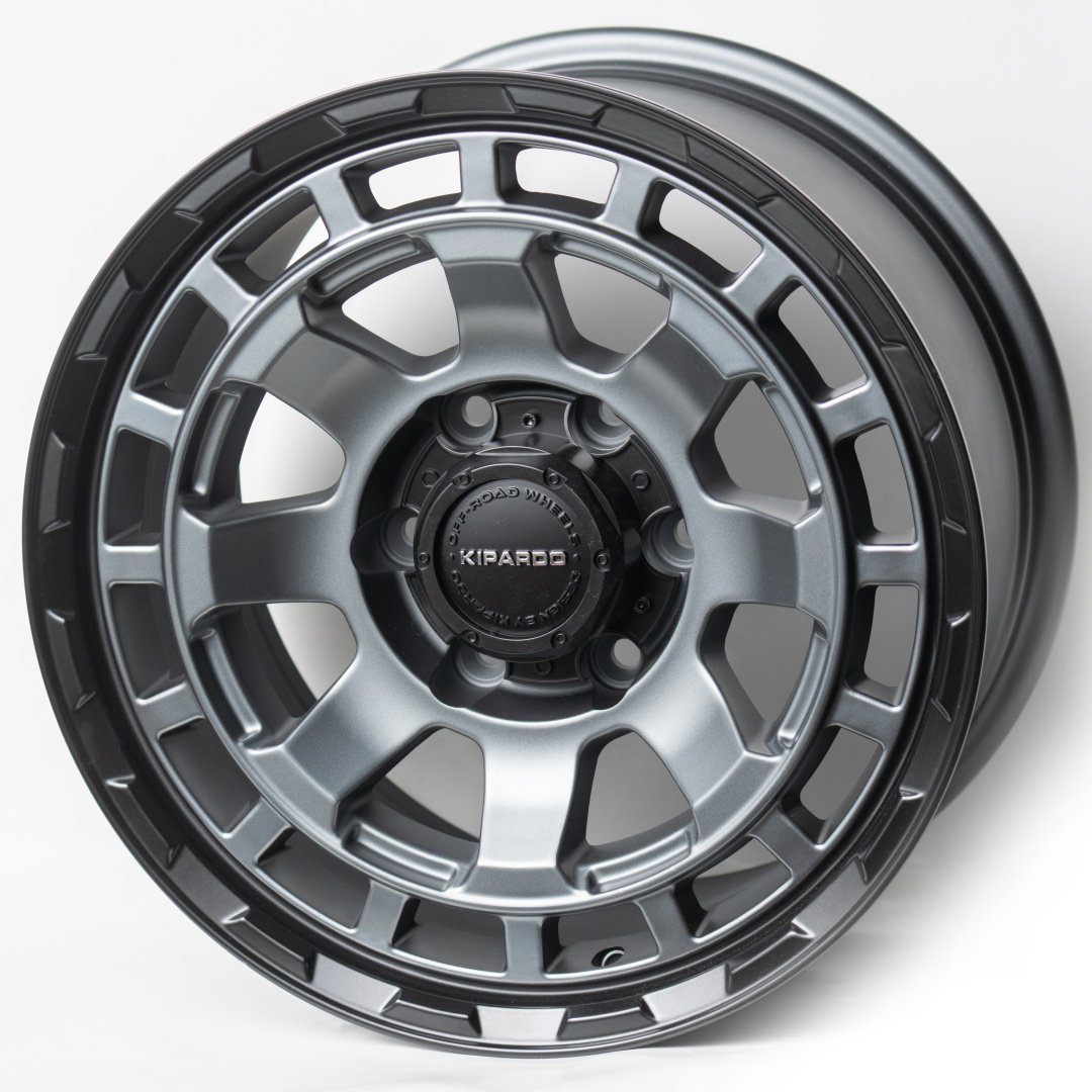 Kipardo R2801 9x17/6x139.7 D110.1 ET15 4 диска черный матовый, серебристый