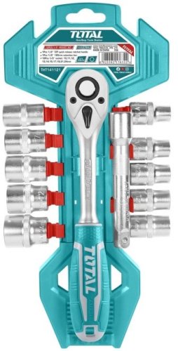 Total Tools набор ключей накидной трещоточный 10-22 мм THT141121, 12 шт