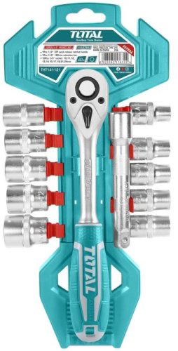 Total Tools набор ключей накидной трещоточный 10-22 мм THT141121, 12 шт